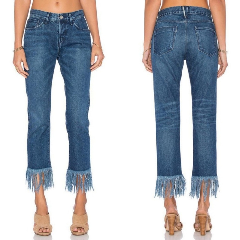3x1 NYC Fringe Straight Crop Selvedge Jeans Lima Mid Wash